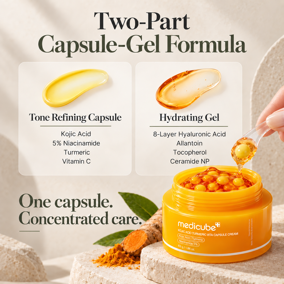 Medicube Kojic Acid Turmeric Vita Capsule Cream 53g | Korean Skincare