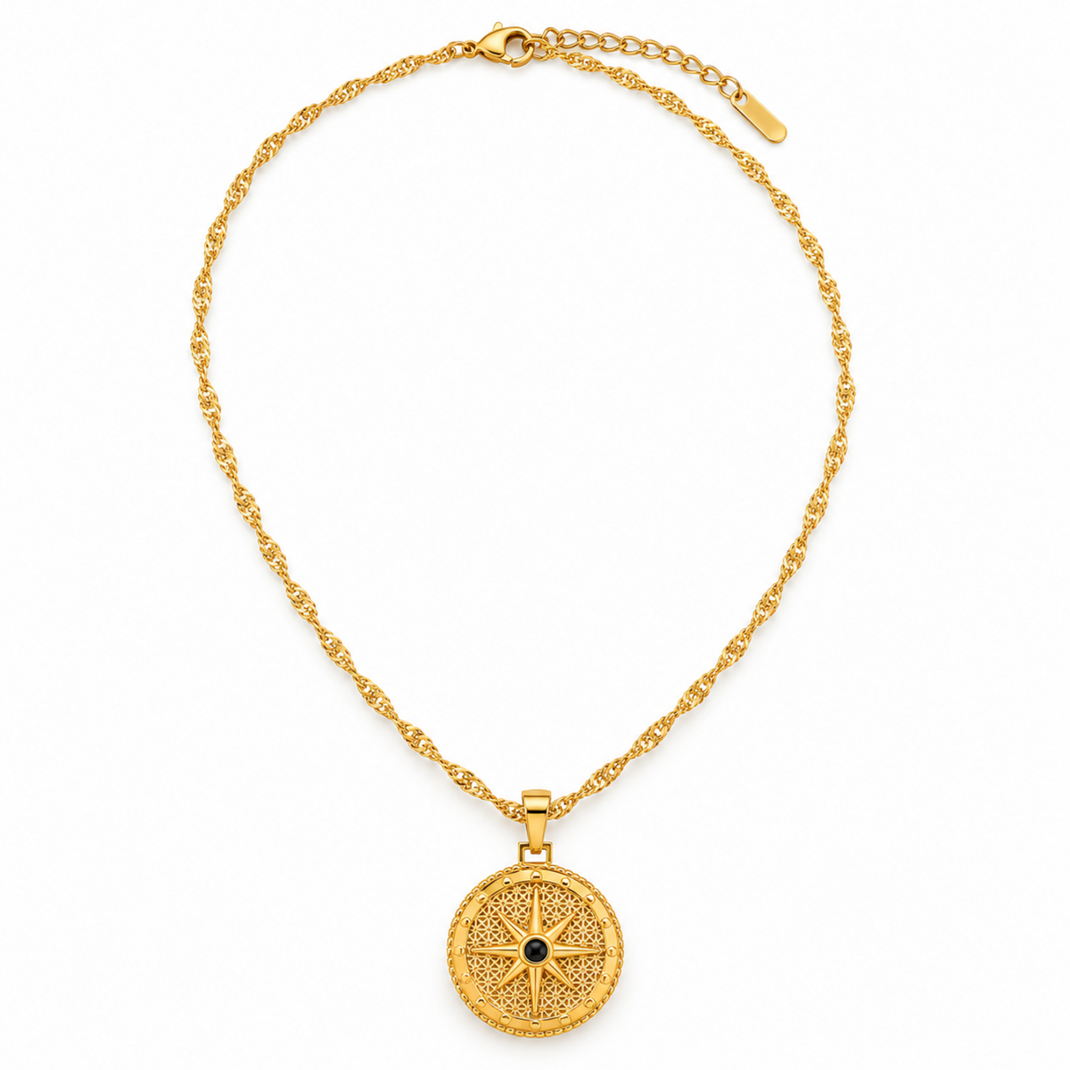 Aurelia Gold Compass Pendant Necklace